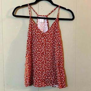 Floral button down tank top small NWT